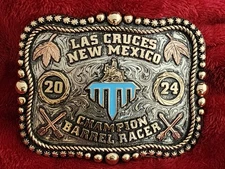 Rodeo☆2024☆X~Treme Barrel Racing Champion Trophy Buckle☆Las Cruces NM☆Rare☆W87