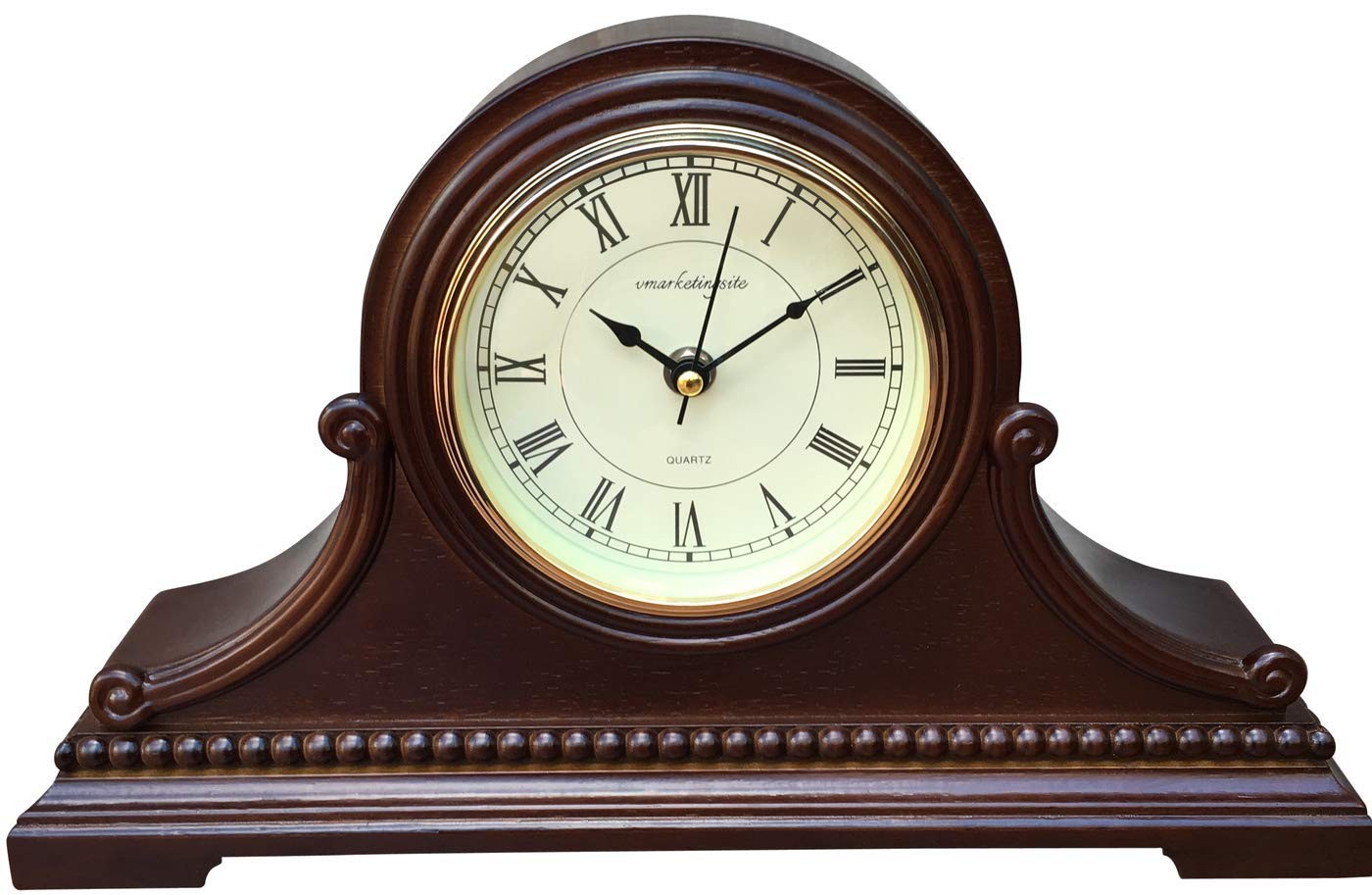 Mantel Clocks, Battery Operated, Silent Wood Mantle Clock wi
