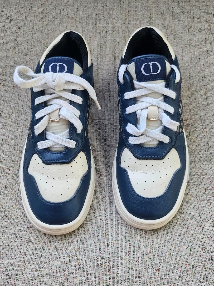 Dior Kid Boy Sneaker Blue/White Low Top Uptown Lace Up Shoes Size