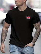 Union Jack Flag T-Shirt Men's Great Britain British Graphic Print Cotton S-5XL