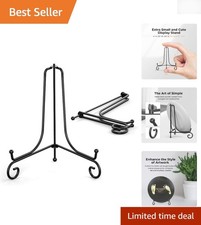 Versatile 4 Inch Metal Easel Stands - Ideal for Photos, Plates, and Collectibles