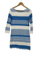 Lilly Pulitzer Blue Striped Dress Pima Cotton Womens Sz M Nautical Stripes Coast