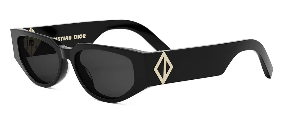 GAFAS DE SOL AUTÉNTICAS CHRISTIAN DIOR DIAMOND S7I 10A0 NEGRAS BRILLANTES/LENTES DE HUMO 55-16 Foto 4 de 4