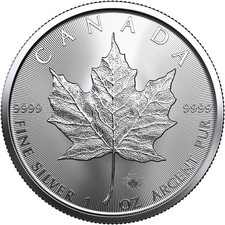 2022 1 oz Canadian 1 oz .9999 Silver Maple Leaf Coin BU $5