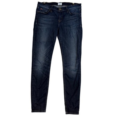 Hudson Skinny Jeans Womens 29 Dark Wash Blue Mid Rise Stretch Denim Premium Chic
