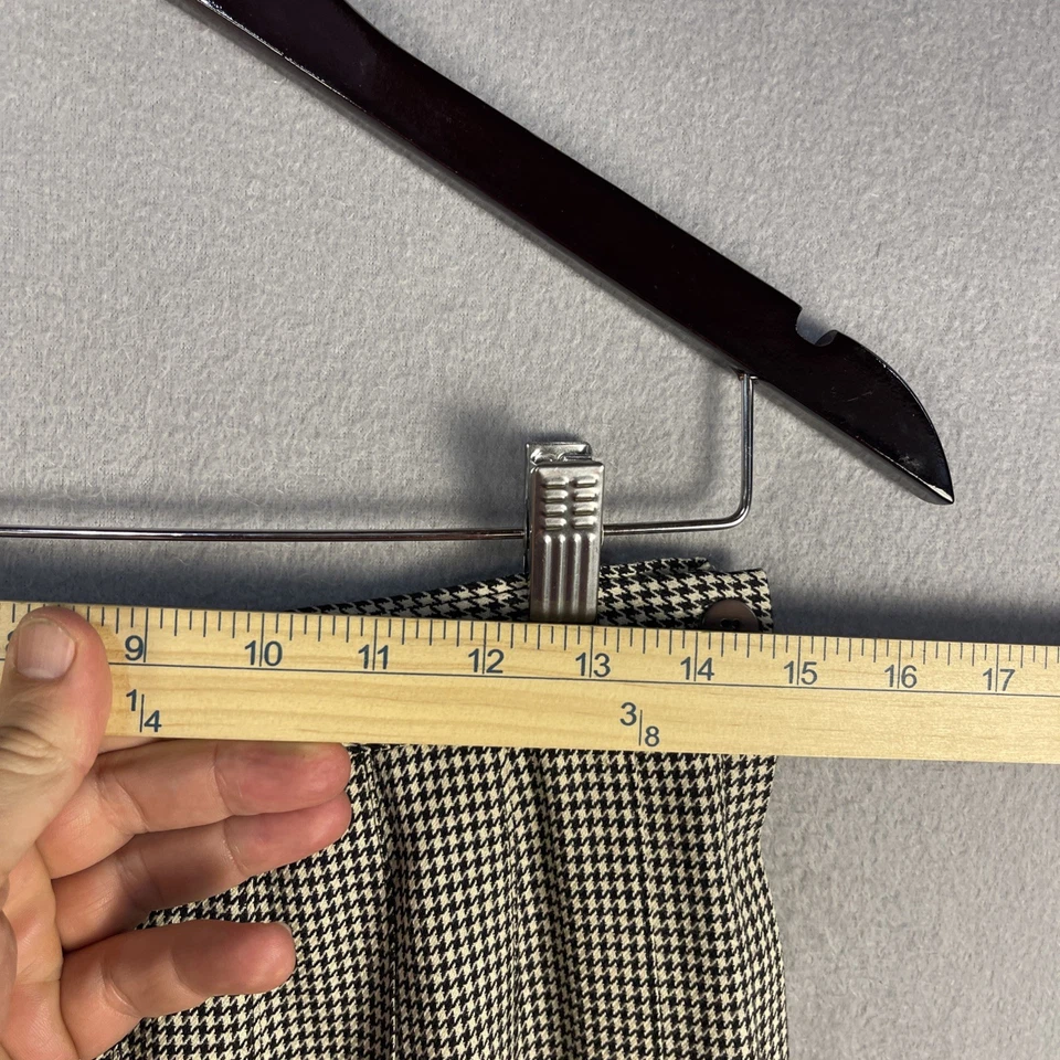 Falda de lana vintage Richard Evans para mujer talla 12 pata de gallo plisada larga clásica Foto 3 de 4