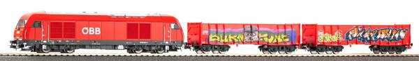 Piko 57033 Start-Set Kids GüTerzug Rh 2016 ÖBb Mit Zwei Offenen GüTerwagen Ea...-image