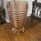 Anchor Hocking Manhattan Pink Depression Glass Footed Tumbler