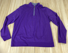 Johnnie-O Sully 1/4 Zip Pullover Mens XL Purple Sweater Golf Performance Stretch