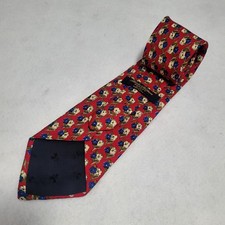 Brooks Brothers Makers 100% Silk Tie Red w/ Flowers Design - Made in USA