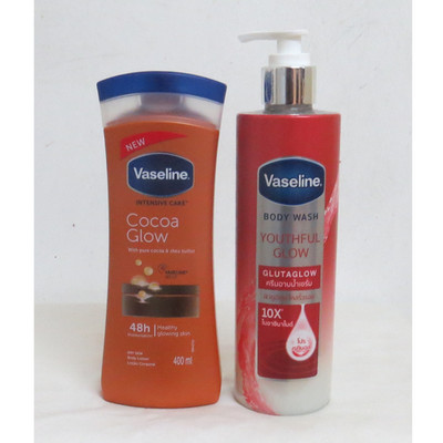 Vaseline Intensive Care Cocoa Glow Bodylotion + Youthful Body Wash (2 Stück Kombi)