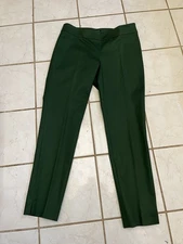 WORTH NEW YORK NEW! Forest Green Stretch Cotton Side Zip Tapered Leg Pants Sz 4