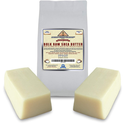 Organic Unrefined Raw AFRICAN IVORY WHITE SHEA BUTTER BLOCKS/JAR Bulk Size Grade