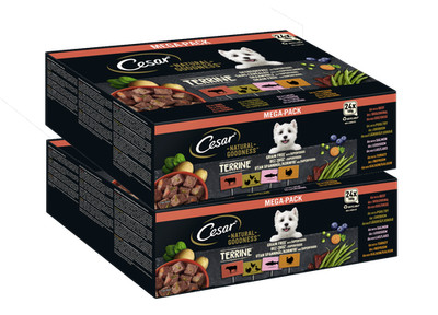 48x100g Cesar Hundefutter Nassfutter NATURAL GOODNESS Schale Multipack Terrine