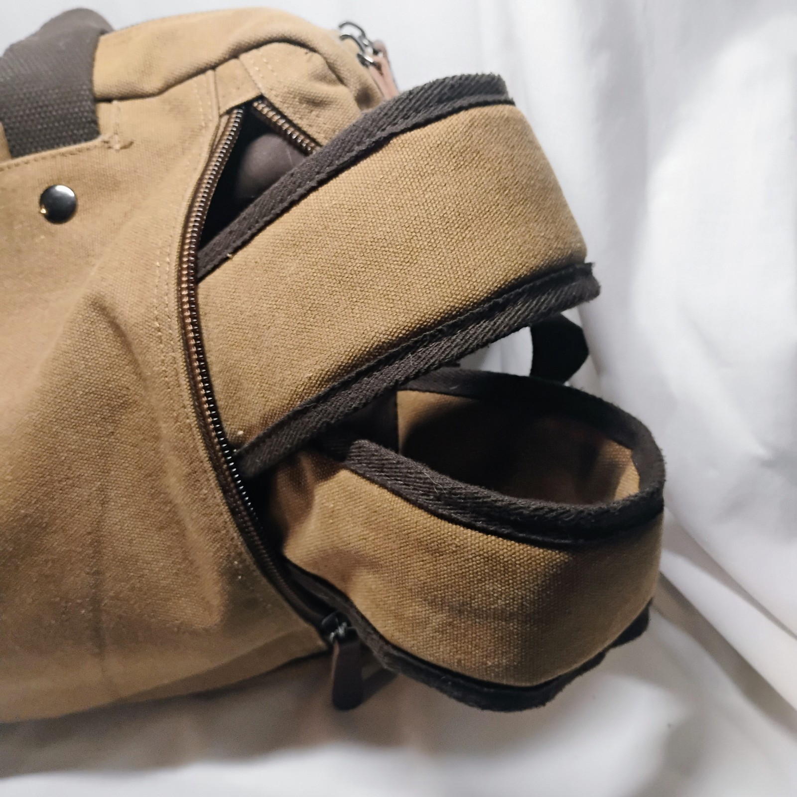 Large Brown Convertible Backpack  Bag Multi Pocke… - image 7