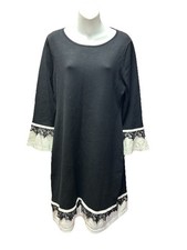 Calvin Klein  Black Ivory Lacey Sweater Dress 10