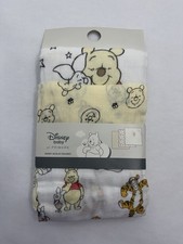 Winnie The Pooh X Primark Disney Baby 3 Muslin Squares Cloths New