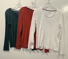 Talbots Lot of 3 Womens Long Sleeve Pima Cotton T-Shirts Top Size Medium (1524)
