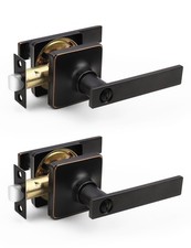 Mengico 2 Pack Oil Rubbed Bronze Privacy Lever Door Handle Interior Lock, Heavy