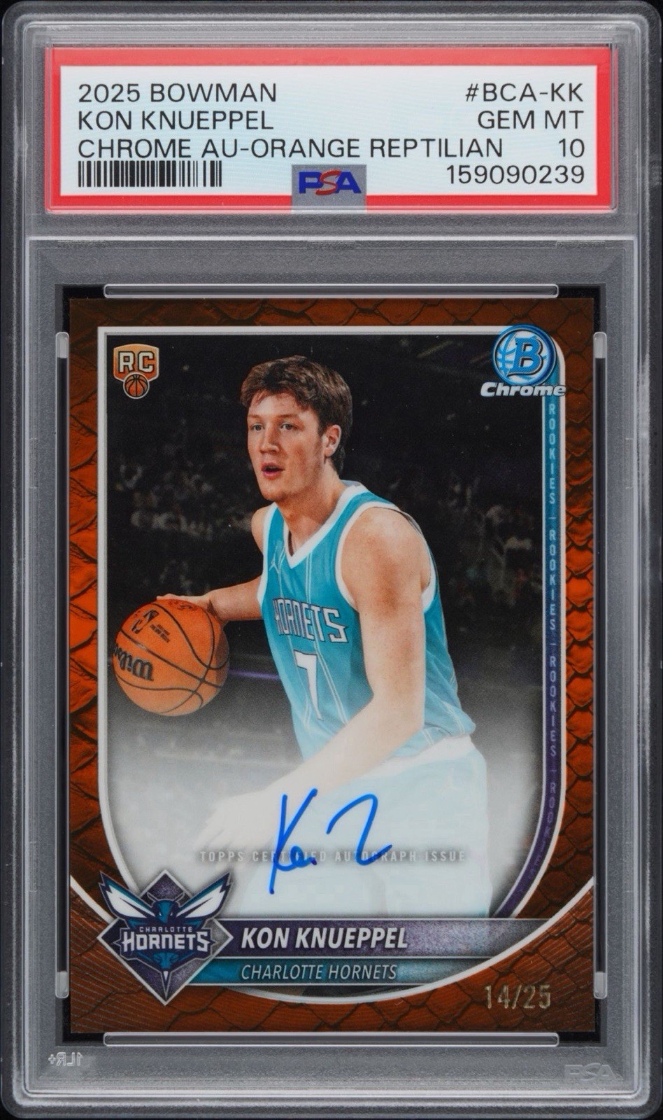 2025-26 Topps Bowman Chrome Kon Knueppel Auto Snakeskin /25