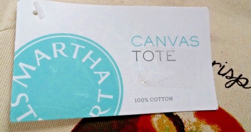 NWT Martha Stewart APPLE CANVAS TOTE BAG * WEB STRAPS * WASHABLE * 19x17x5 - Picture 6 of 7