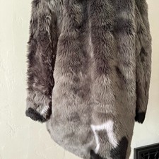 Missy Skins Faux Fur Coat With Cherry Design On Back Bottom Of Coat.