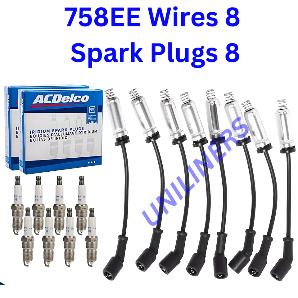 758EE AC Delco GM Spark Plug Wires New for Chevy Chevrolet Silverado 1500 - Image 2 of 4