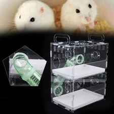 2 Tier Acrylic Hamster Cage Habitat Clear Rodent Gerbil Mouse Mice Rat House