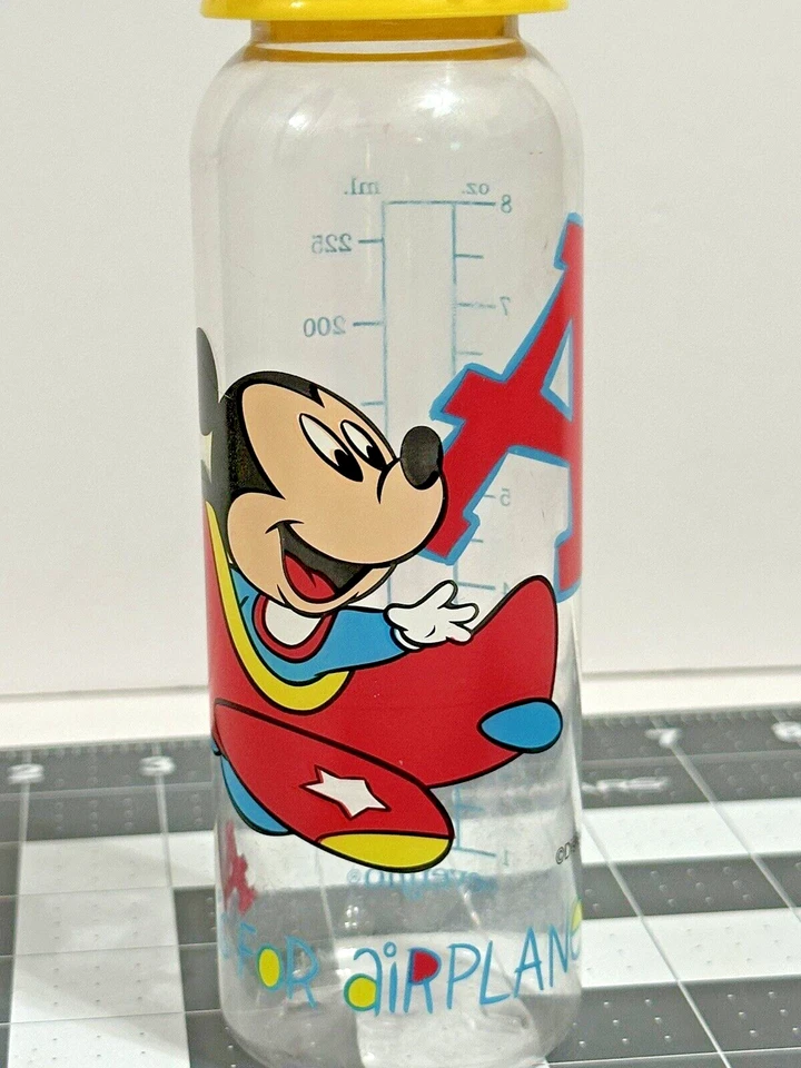 De colección Disney Bebés Evenflo Biberón Novedad Bebé Bebé Mickey Mouse Avión 1996 Foto 2 de 4