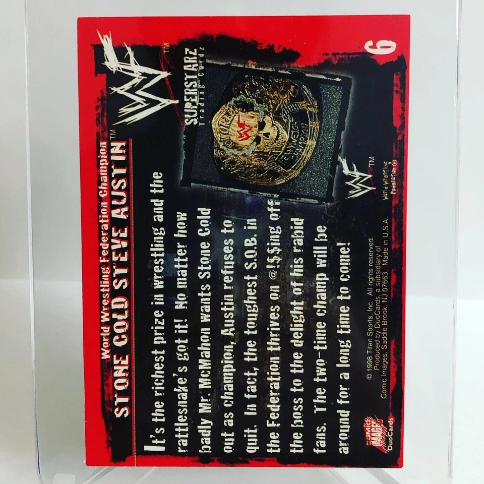 1998 Comic Images WWF Superstarz - Stone Cold Steve Austin #6 - Near Mint - Image 2 of 4