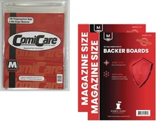 100 Magazine Bags & Boards Combo Pack – Acid-Free 8.75" x 11" Comic Storage