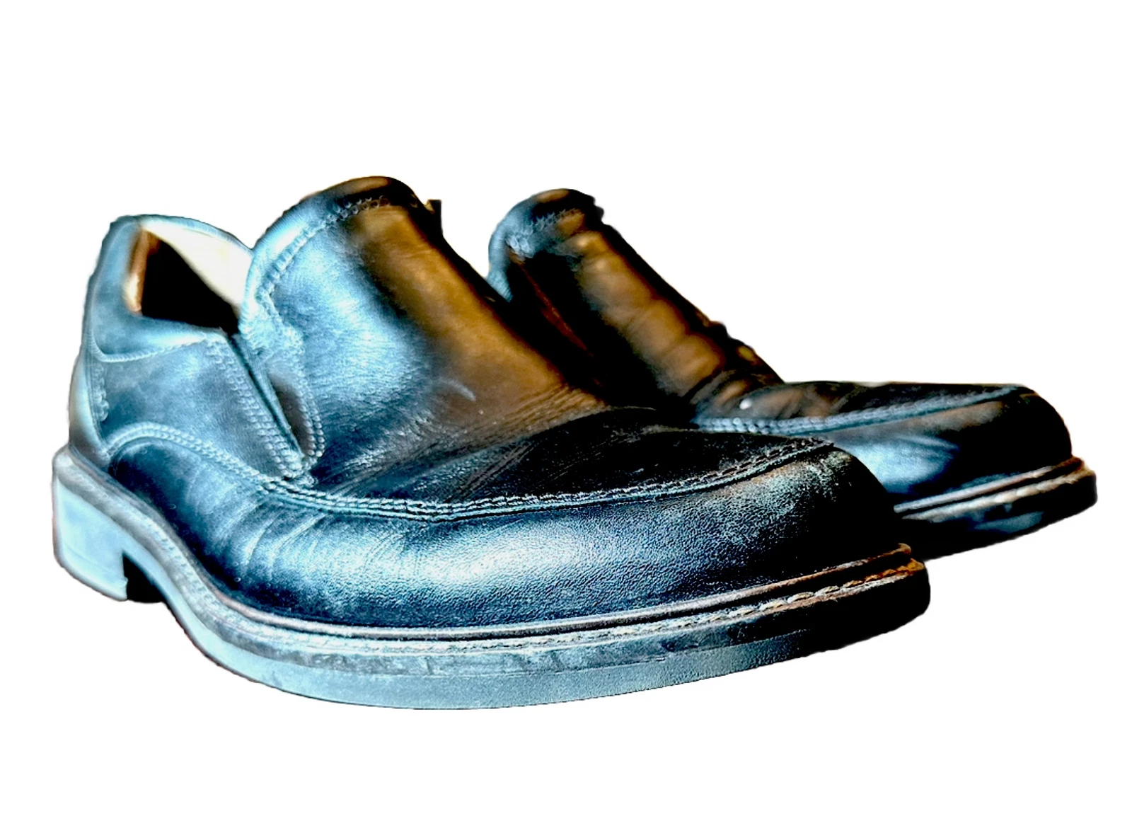 Scarpe eleganti slip on ECCO uomo Shock Point in pelle nera taglia 7 EU 39