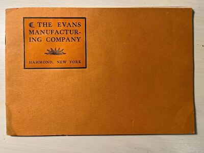 The Evans Manufacturing Company Hammond New York NY 1920s Catalog -  RA2
