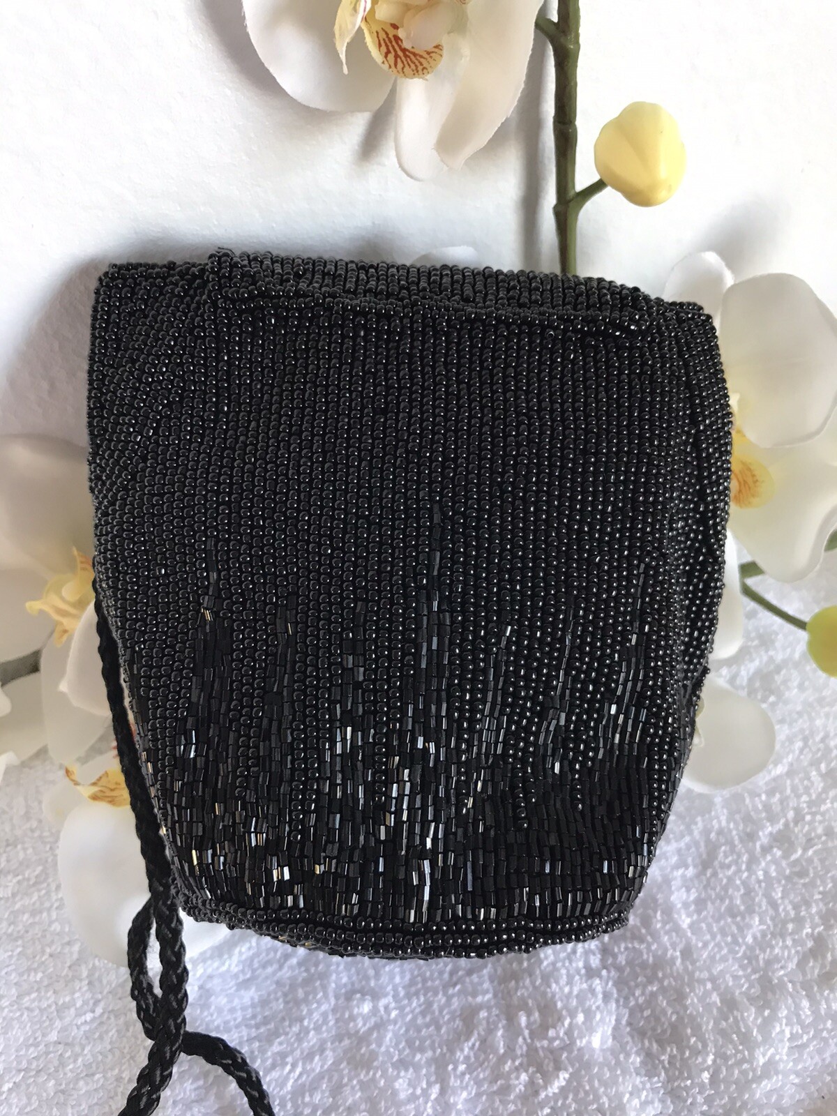 Hand Made Vintage Beaded Evening Mini Small Black Shoulder Bag eBay