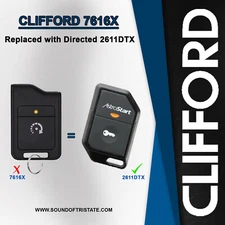 Clifford 7616X Directed Electronics 1-Way 1 Button Remote for DS4/DS4+ 