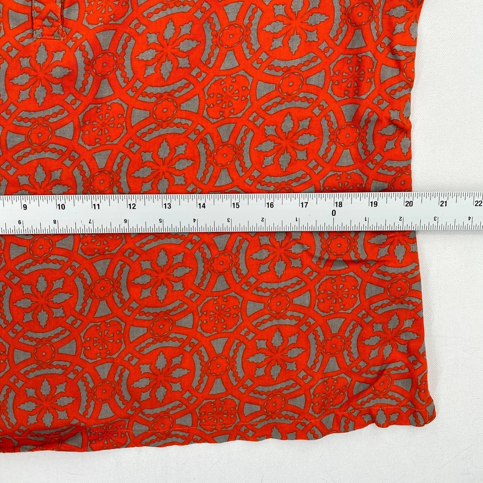 Top sin mangas Escapada para mujer talla XL naranja topo geométrico Henley Rayon Foto 4 de 4