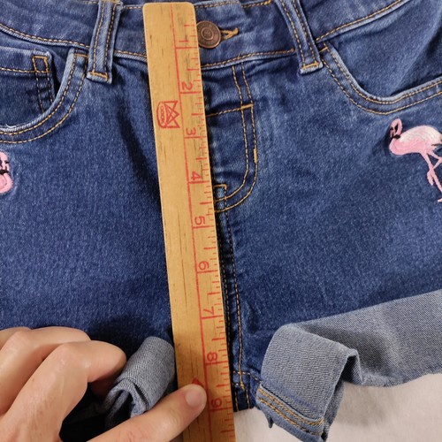 Crown & Ivy Kids Shorts Girl’s Size 14 (24.5x2 Actual) Denim Flamingo Spring - Picture 18 of 19