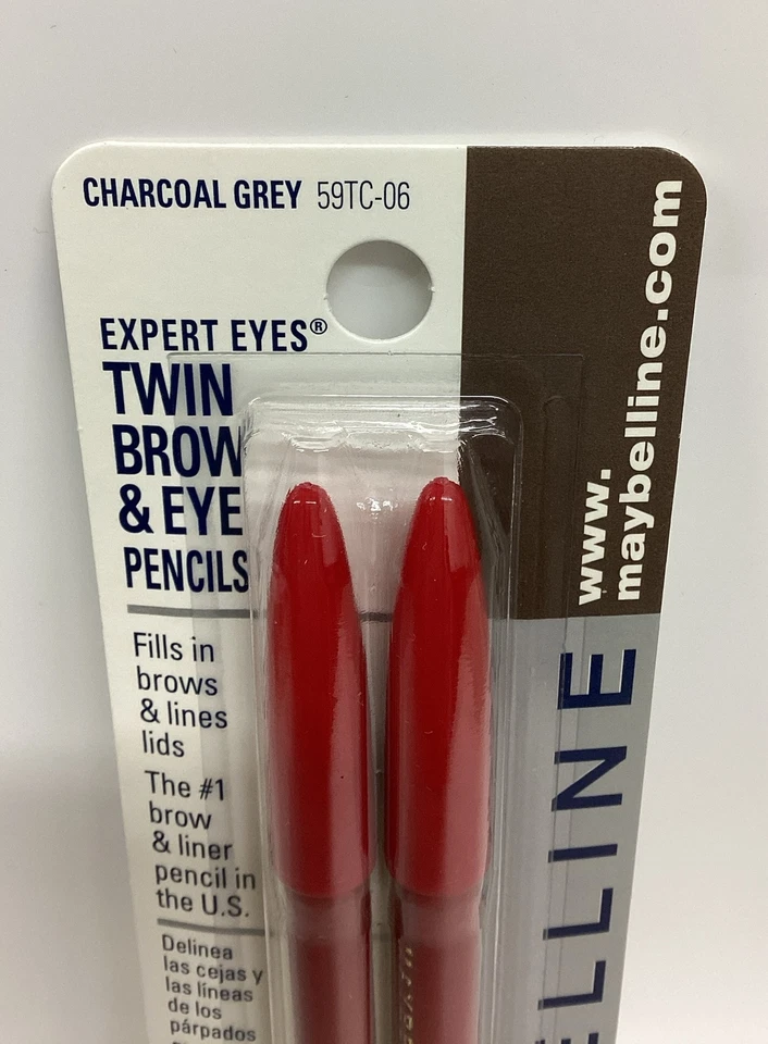Maybelline Twin Brow & Eye Pencils CHARCOAL GREY .06oz FULL SIZE DISCONTINUED - Image 3 of 3