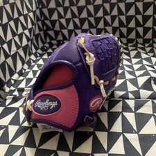 Rawlings Youth Softball Glove HFP10PPUR Ages 5-7 Pink Purple 10  RHT baseball