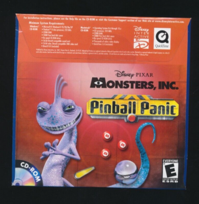 Monsters, Inc. Pinball Panic 2001 CD-ROM PC Mac Rated E Disney/Pixar New  Sealed | eBay