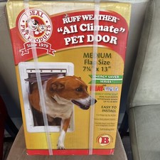 Ideal Pet Products Ruff Weather All Climate Medium Pet Door, 7.25"x 13" Flap NIB