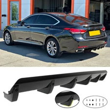 For Genesis G70 G80 G90 Rear Bumper Diffuser Lip Spoiler 6 Fin Splitter Body Kit