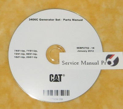 SEBP2752 Caterpillar 3406C Generator Set Parts Manual Book CD