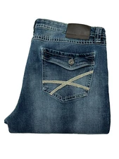 TK Axel Men’s Blue Jeans 40x32 (measured 41x31) Slim Bootcut Distressed 