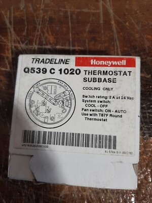 Honeywell Tradeline Q539C 1020 Thermostat Subbase Cool Only Source1 52538660000