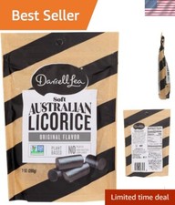 Soft Australian Licorice, Original Black Flavor, 7 Ounce Bag 8-Pack | Non-GMO...