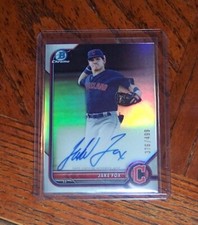 2022 BOWMAN CHROME JAKE FOX PROSPECT AUTO REFRACTOR 376/499 GUARDIANS