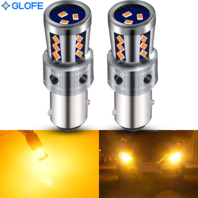 GLOFE 2X 1157 1157NA 2357 2057 Amber Yellow 3000K LED Turn Signal Light Bulbs