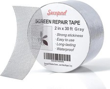 Grey Window Screen Repair Tape, 2 in X 30 FT 360IN 2IN X 30FT, Gray
