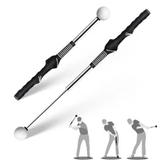 Retractable Golf Swing Training Aid with Rhythm Click Sound Golf Swing Trainer